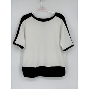 Brownstone Studio Sz M Chic Black and White Dolman Sleeve Top Women's Career Top